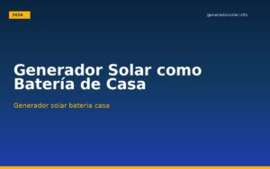 Generador Solar como Batería de Casa: guía completa [2026]