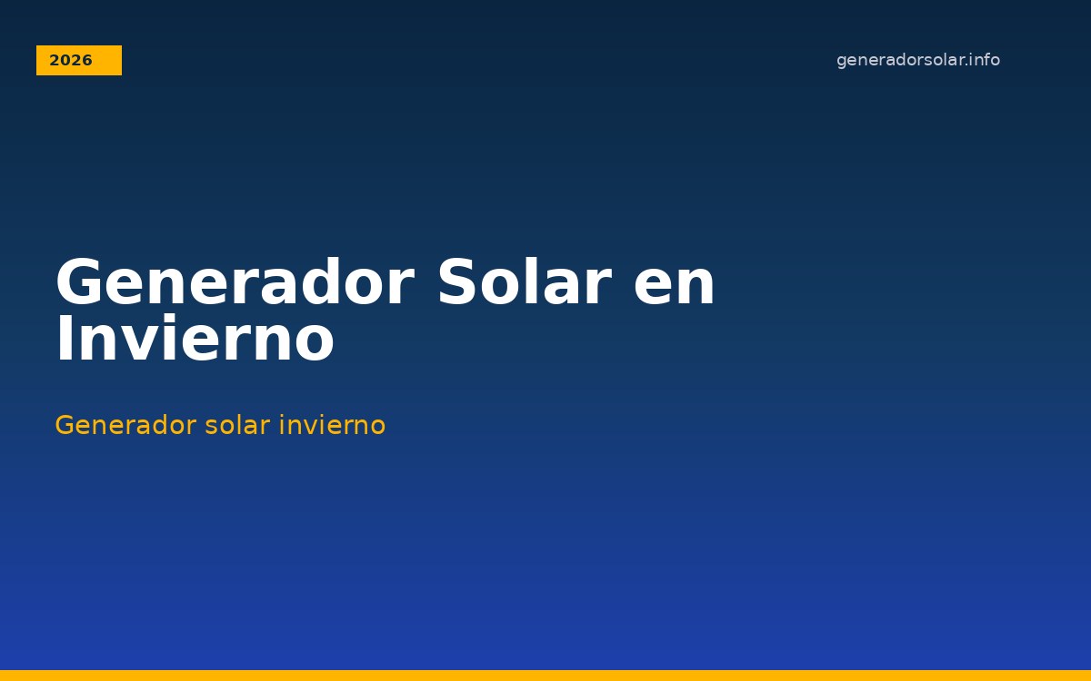 Generador Solar en Invierno